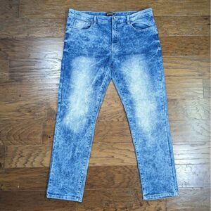 Southpole Skinny Acid Washed Distressed Denim Blue Jeans Men's Size 38x32 Hiphop